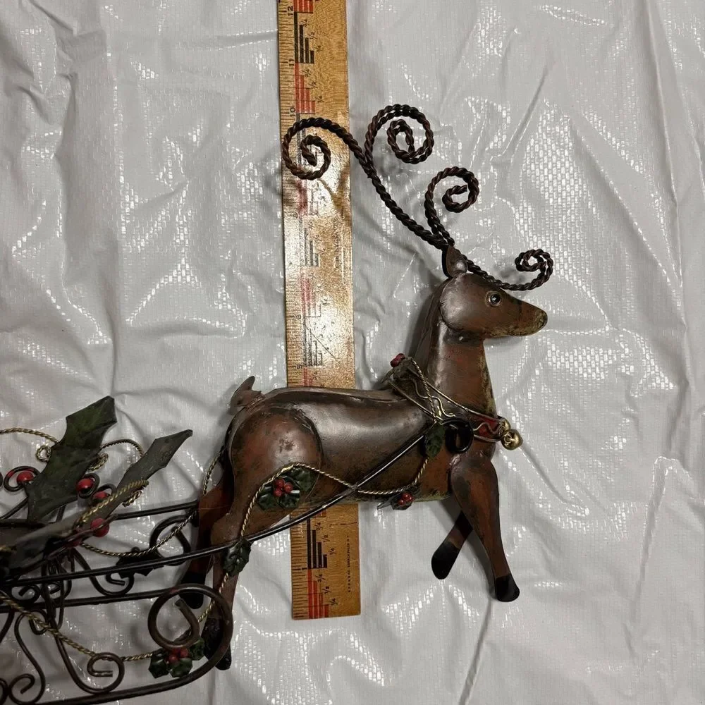 Elegant Reindeer and Sleigh Holiday Decor Candle holder